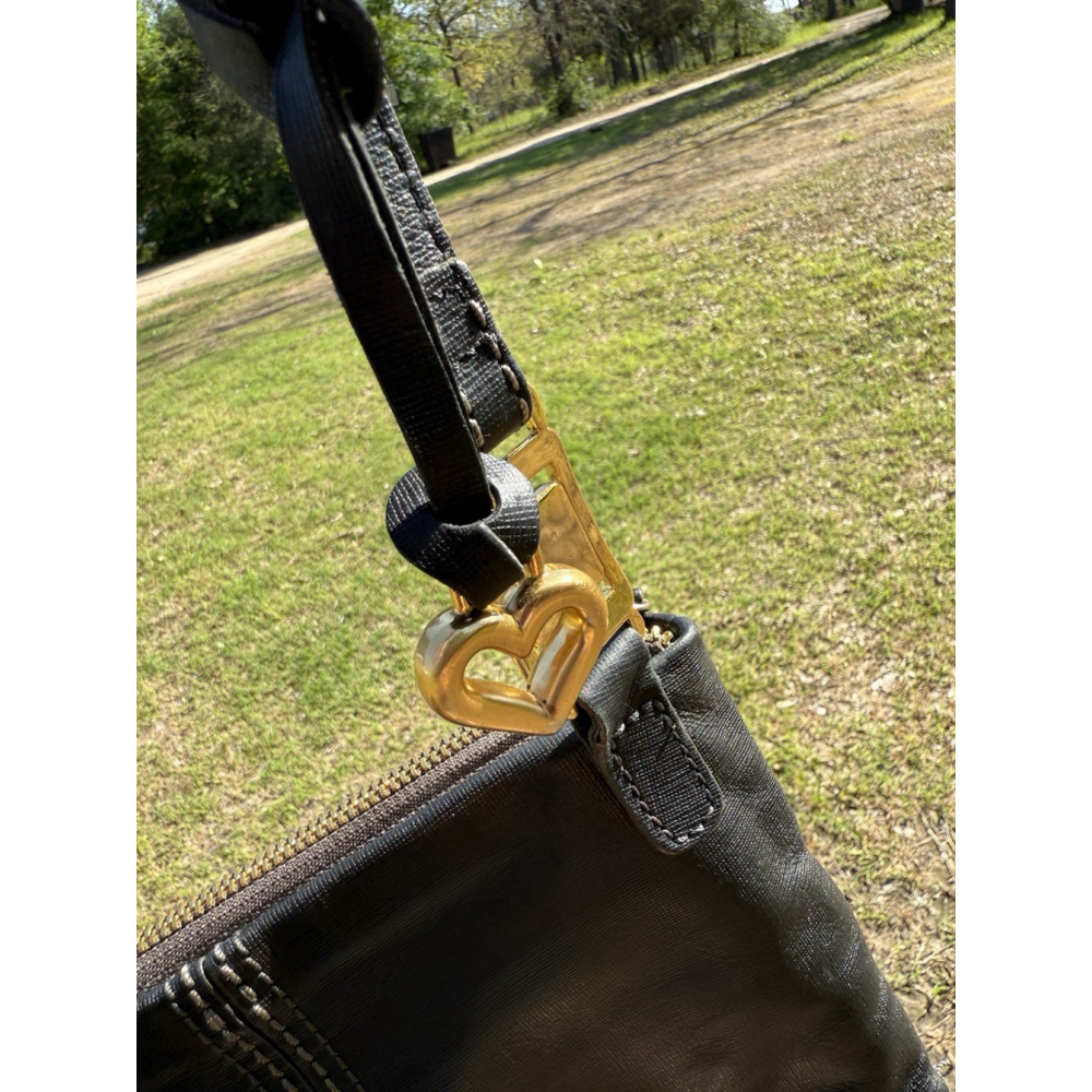 Brighton E867676 Black Leather Crossbody Handbag Purse Bag Gold Hardware - Picture 6 of 11